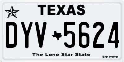 TX license plate DYV5624