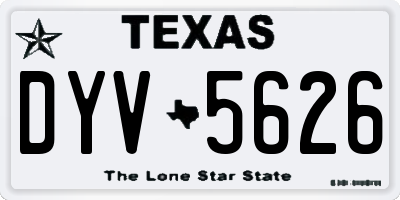 TX license plate DYV5626