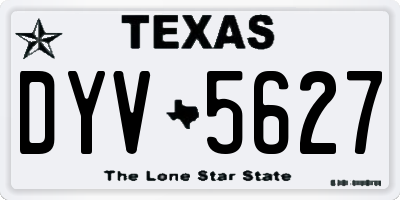 TX license plate DYV5627