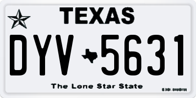 TX license plate DYV5631