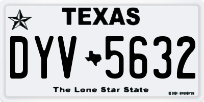 TX license plate DYV5632