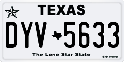 TX license plate DYV5633