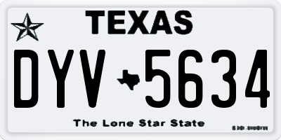 TX license plate DYV5634
