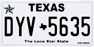 TX license plate DYV5635