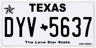 TX license plate DYV5637