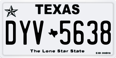 TX license plate DYV5638