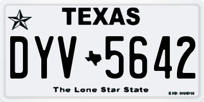 TX license plate DYV5642