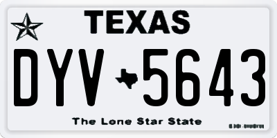 TX license plate DYV5643