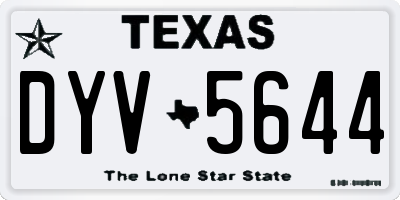 TX license plate DYV5644