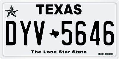 TX license plate DYV5646