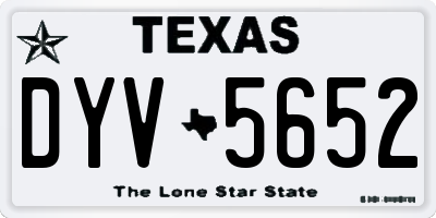 TX license plate DYV5652