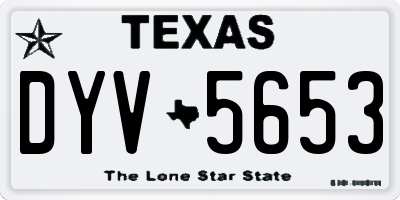 TX license plate DYV5653