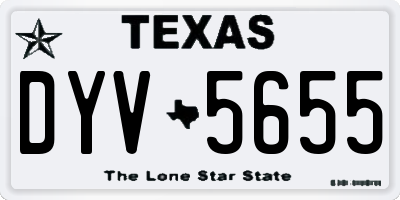 TX license plate DYV5655