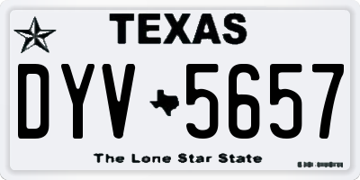 TX license plate DYV5657