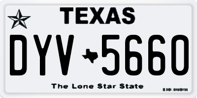 TX license plate DYV5660