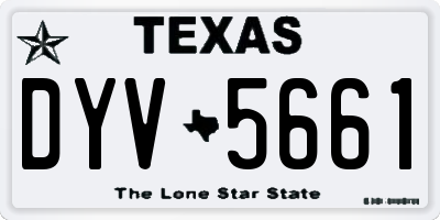 TX license plate DYV5661