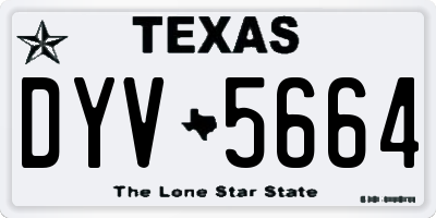 TX license plate DYV5664