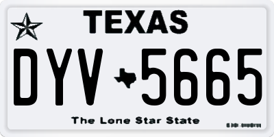 TX license plate DYV5665