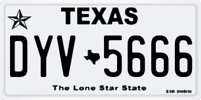 TX license plate DYV5666