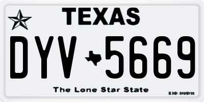 TX license plate DYV5669