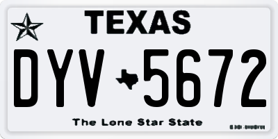 TX license plate DYV5672