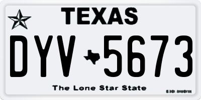 TX license plate DYV5673