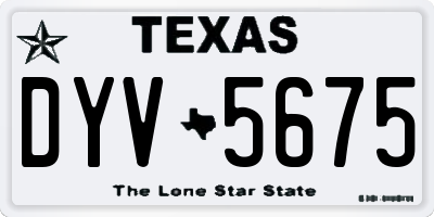 TX license plate DYV5675