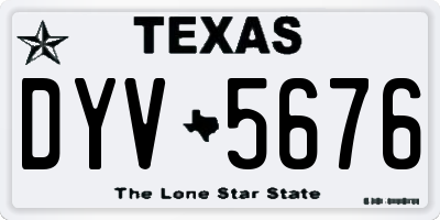 TX license plate DYV5676