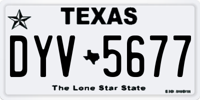 TX license plate DYV5677