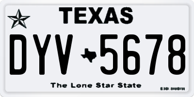 TX license plate DYV5678