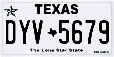 TX license plate DYV5679