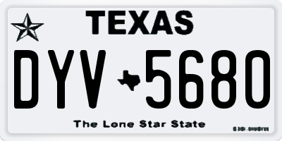 TX license plate DYV5680