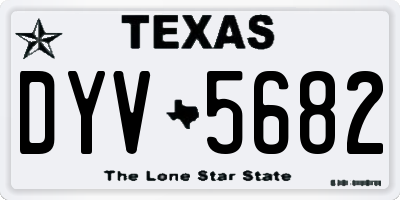 TX license plate DYV5682