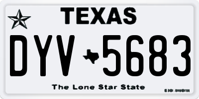 TX license plate DYV5683