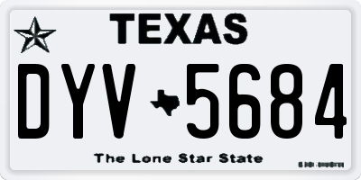 TX license plate DYV5684