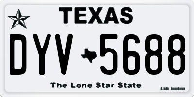 TX license plate DYV5688