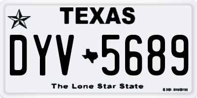 TX license plate DYV5689