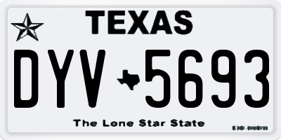 TX license plate DYV5693