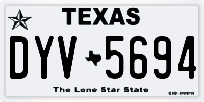 TX license plate DYV5694