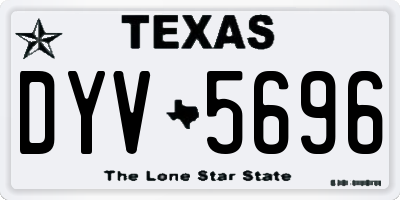 TX license plate DYV5696