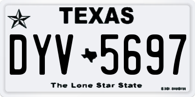 TX license plate DYV5697
