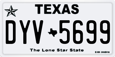 TX license plate DYV5699