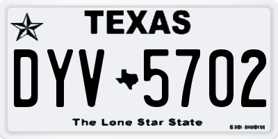 TX license plate DYV5702