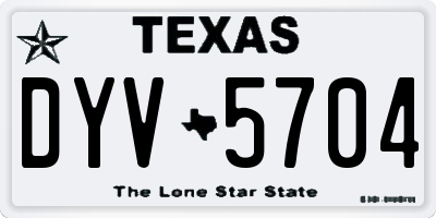 TX license plate DYV5704