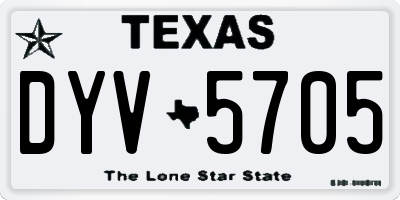 TX license plate DYV5705