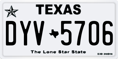 TX license plate DYV5706