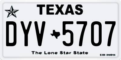 TX license plate DYV5707