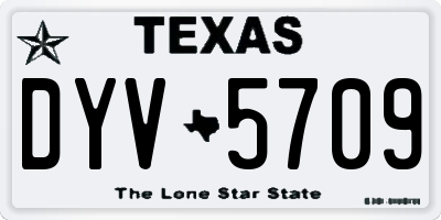 TX license plate DYV5709