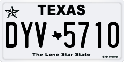 TX license plate DYV5710