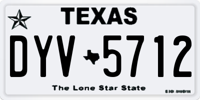 TX license plate DYV5712